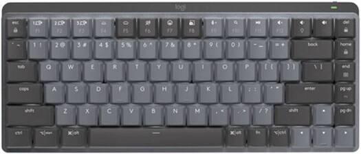 Logitech MX Mechanical Mini Wireless Keyboard For MAC, Clicky Backlit Keys, Bluetooth Connectivity, Low-Profile, QWERTY ISO Layout Design, USB-C Charging, 15 Days Battery Life, Space Gray - eBuy UAE